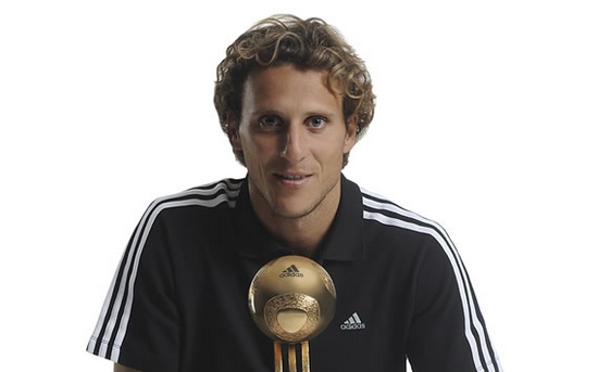 Diego Forlán with golden ball fifa world cup awards