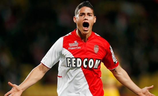  James Rodriguez reacts after scoring against Nantes 