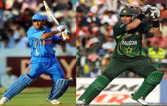 India vs Pakistan in ODIs Misbahulhaq and MS Dhoni in wc 2015