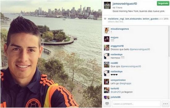 James Rodriguez Most Followed Football Players on Instagram 