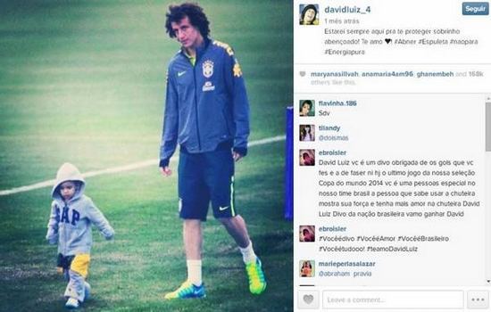 David Luiz Most Followed Football Players on Instagram 